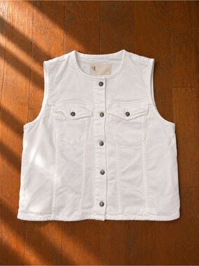 Pilcro White Sleeveless Denim Vest Sz XL